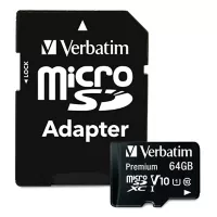 Memoria Micro SD 64GB con Adaptador Verbatim