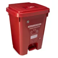 Caneca Reciclaje Grande 53l Papelera de Pedal Rojo