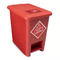 Caneca de Reciclaje Plástica Roja Papelera Con Pedal 8 Lts