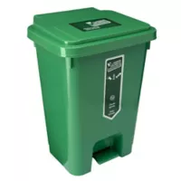 Caneca Reciclaje 35l Grande Plástica de Pedal Verde