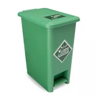 Caneca de Reciclaje Plástica Verde Con Pedal 12 Lts