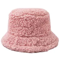 Gorro Pesquero Pescador Bucket Hat Sombrero Peluche Invierno Rosa