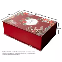 Caja Té Tamano 24x16x7 cm Con 6 Divisiones Navidad