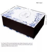 Caja Té Tamano 24x16x7 cm con 6 Divisiones Piñas
