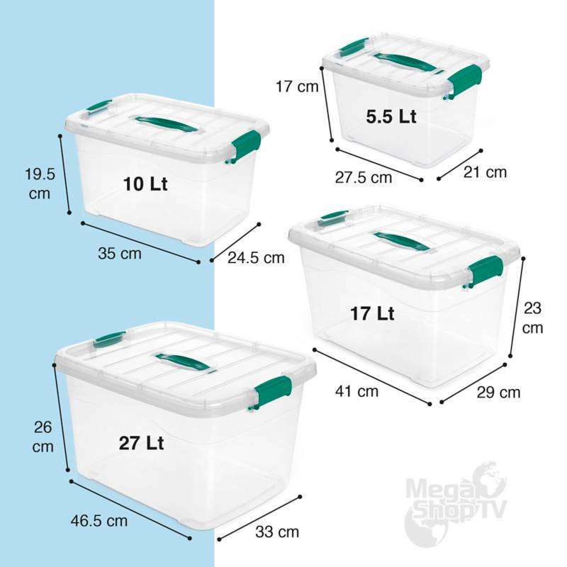 2 Cajas organizadoras plástica transparente Extra grande y tapa 27L