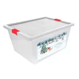 Caja Organizadora Con Broches y Ruedas 55 Litro Rojo-villa de Navidad