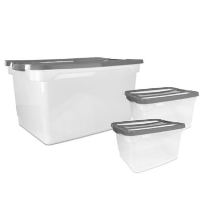 Set X6 Cajas Organizadoras Ropa Cocina Baño 5 Litros Clear