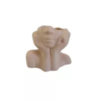 Florero Face de Cemento 9.5x5 cm Nude De Concreto