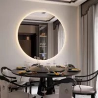 Espejo Decorativo Alhena con Luz Led Cálida Profesional Encendido Touch Dimerizable Diámetro 80cmx4mm