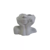 Florero Face de Cemento 9.5x5 cm Gris De Concreto