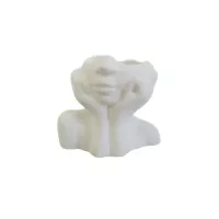 Florero Face de Cemento 9.5x5 cm Blanco De Concreto