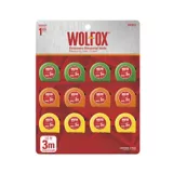 Set por 12 Flexómetros de 3 m Naranjas Cinta Amarilla 1/2 Pulgadas Wolfox
