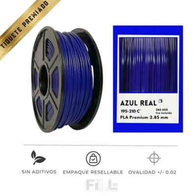 Filamento 3D PLA premium Azul rey 1.75mm 1 Kilogramo