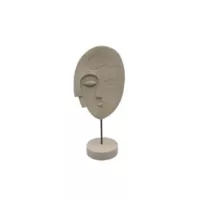 Escultura Mascara Poliresina 15.3x33.8 cm Café Etiopia