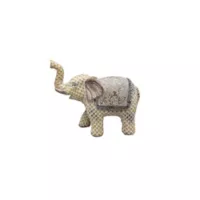 Escultura Elefante Poliresina 18.6x15.4 cm Beige Ubud
