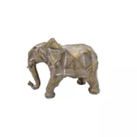 Escultura Elefante Poliresina 31x23.5 cm Oro Etiopia