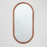 Espejo Ovalado En Madera Tabaco 60x120 cm