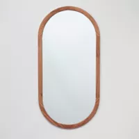 Espejo Ovalado En Madera Tabaco 60x120 cm