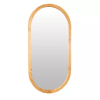 Espejo Ovalado En Madera Natural 40x80 cm