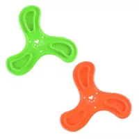 Kit X2 Boomerang de Goma Perros Resistente Naranja Verde