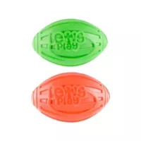 2 Juguetes Perros Balón Ovalado y Chillón Naranja Verde