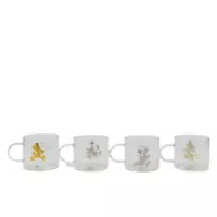 Set Mugs Expresso De Cristal 4 Piezas Mickey
