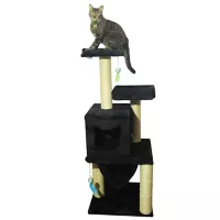 Gimnasio Acicalador para Gatos Negro