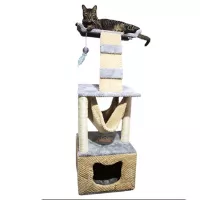 Gimnasio Acicalador para Gatos Gris Oscuro