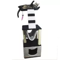 Gimnasio Acicalador para Gatos Negro Gris