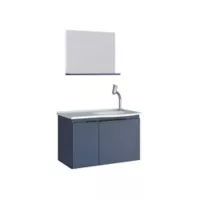 Mueble para Baño Quartzo Azul Con Lavamanos y Espejo