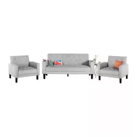 Deluxe Furniture Juego de Sala 3-1-1 Pinela Tapizado Microfibra 160X70X80