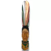Artesanía Indígena Mascara Chaman Tocado Bicolor 150 Cm