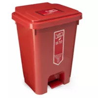 Caneca Reciclaje Grande 35l Plástica de Pedal Rojo Set x 6 Unidades