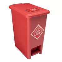 Caneca de Reciclaje Plástico Roja con Pedal 12 Lts Set x 12 Unidades