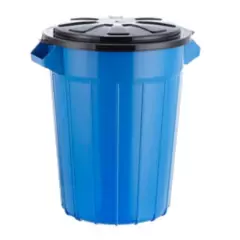 VANYPLAS - Caneca Plástica 65L Azul Con Tapa Negro