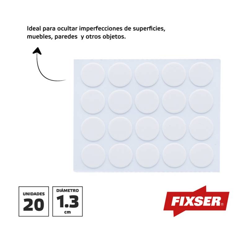 ▷🥇 distribuidor tapatornillos adhesivos blanco (blister 20