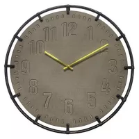 Homy Reloj Muro 50 cm Gris/Dorado