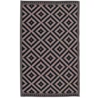 Just Home Collection Tapete Para Terraza Textil Clásico Negro 180x120 cm