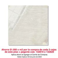 Piso Porcelanato Sal Soluble Bergamo 60x60m Caja 1.44 m2