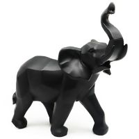 Figura Elefante Origami Negro 30 Cm