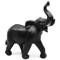 Just Home Collection Figura Elefante Origami Negro 30 Cm