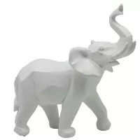 Figura Elefante Origami Blanco 30 Cm