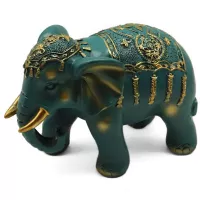 Just Home Collection Figura Elefante Verde 21X14 Cm