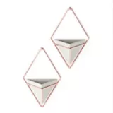 Matera Plástica De Pared Piramidal 6x11x19cm Cemento Y Cobre X2Und