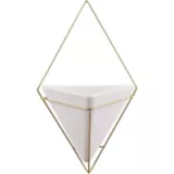 Matera Plástica De Pared Piramidal 10x22x38cm Blanco