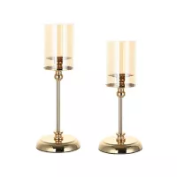 Just Home Collection Set 2 Candelabros Oro