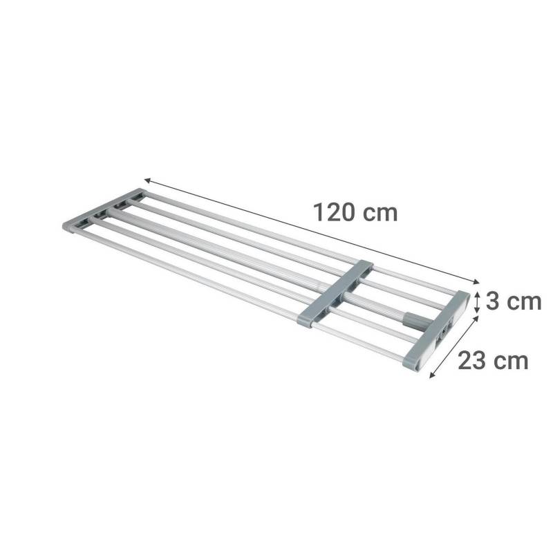 Estante extensible aluminio 70-120x23,5 cm. s/tornillos