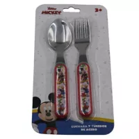 Disney Cuchara Y Tenedor Mickey Junior