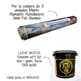 Por la compra de 3und Manto Asfáltico Impermeabilizante Alumanto Autoadhesivo 3mm x 10m2 Foil Aluminio Texsa Lleve Gratis 1 Galón de Emulsión Asfáltica ED-9 SKU 86511