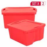 Combo x2 Cajas Fullbox 47x27x60 cm 55 Lt Color Rojo